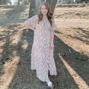 Floral button down maxi dress